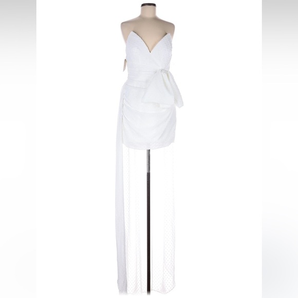 NWT Katie May Eden Rock High-Low Dress Gown Ivory Sz XL Wedding Bow Bride $595 - Picture 2 of 12
